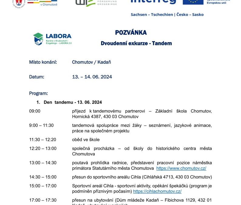 Setkání – Tandem ZŠ Hornická Chomutov